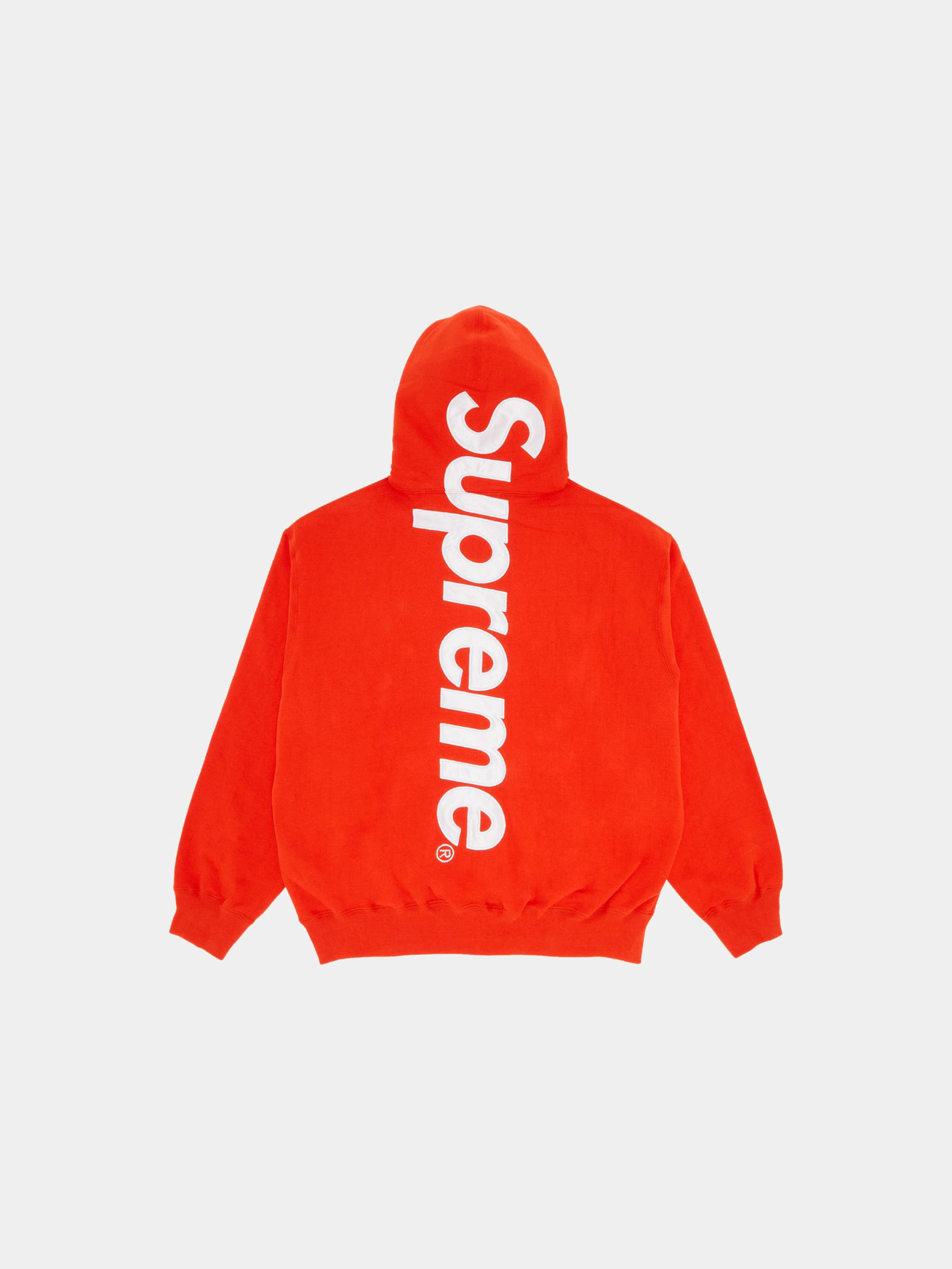 Supreme Satin Appliqué Hooded Sweatshirt 'Bright Orange'