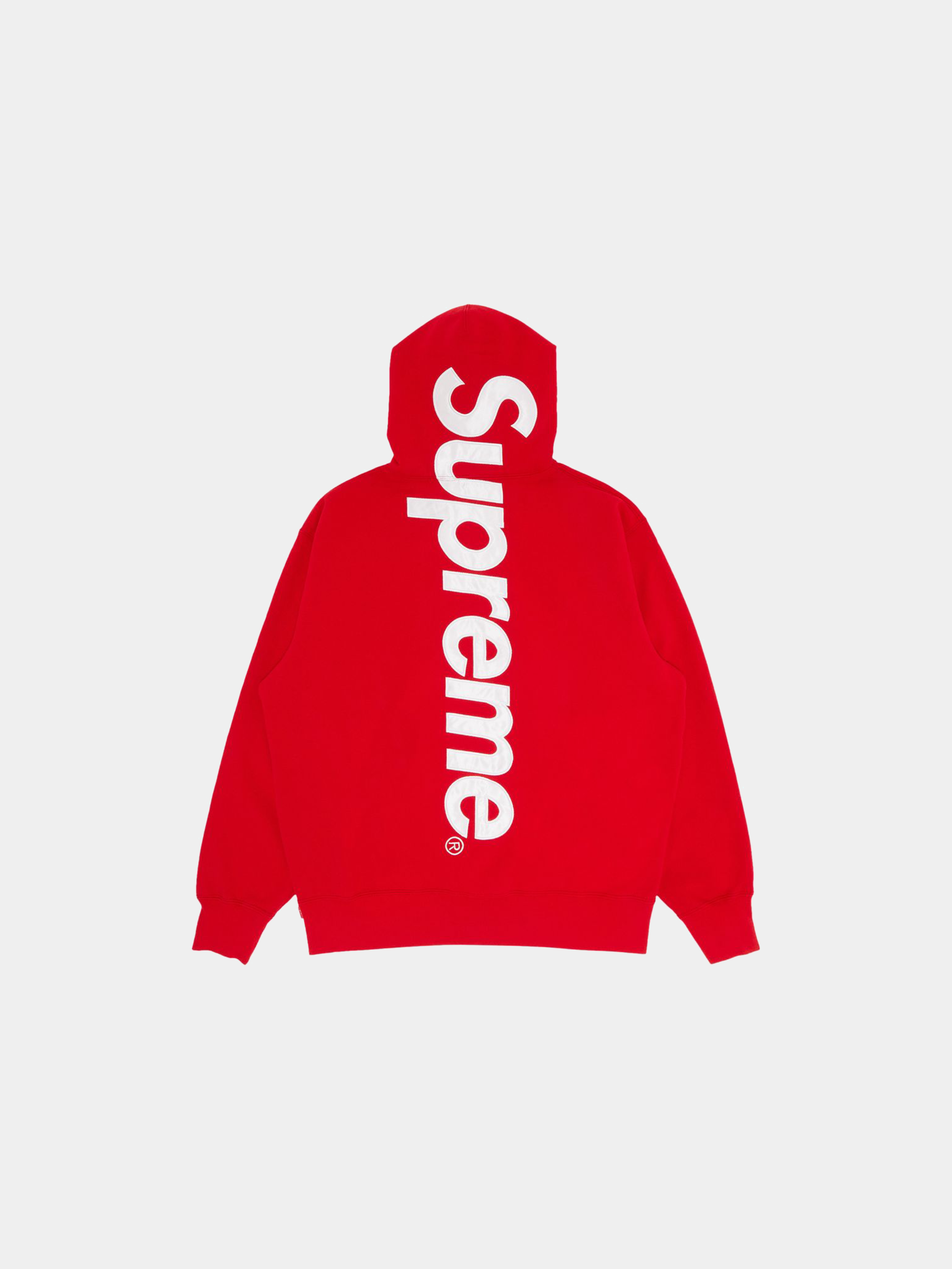Supreme Satin Appliqué Hooded Sweatshirt 'Red'