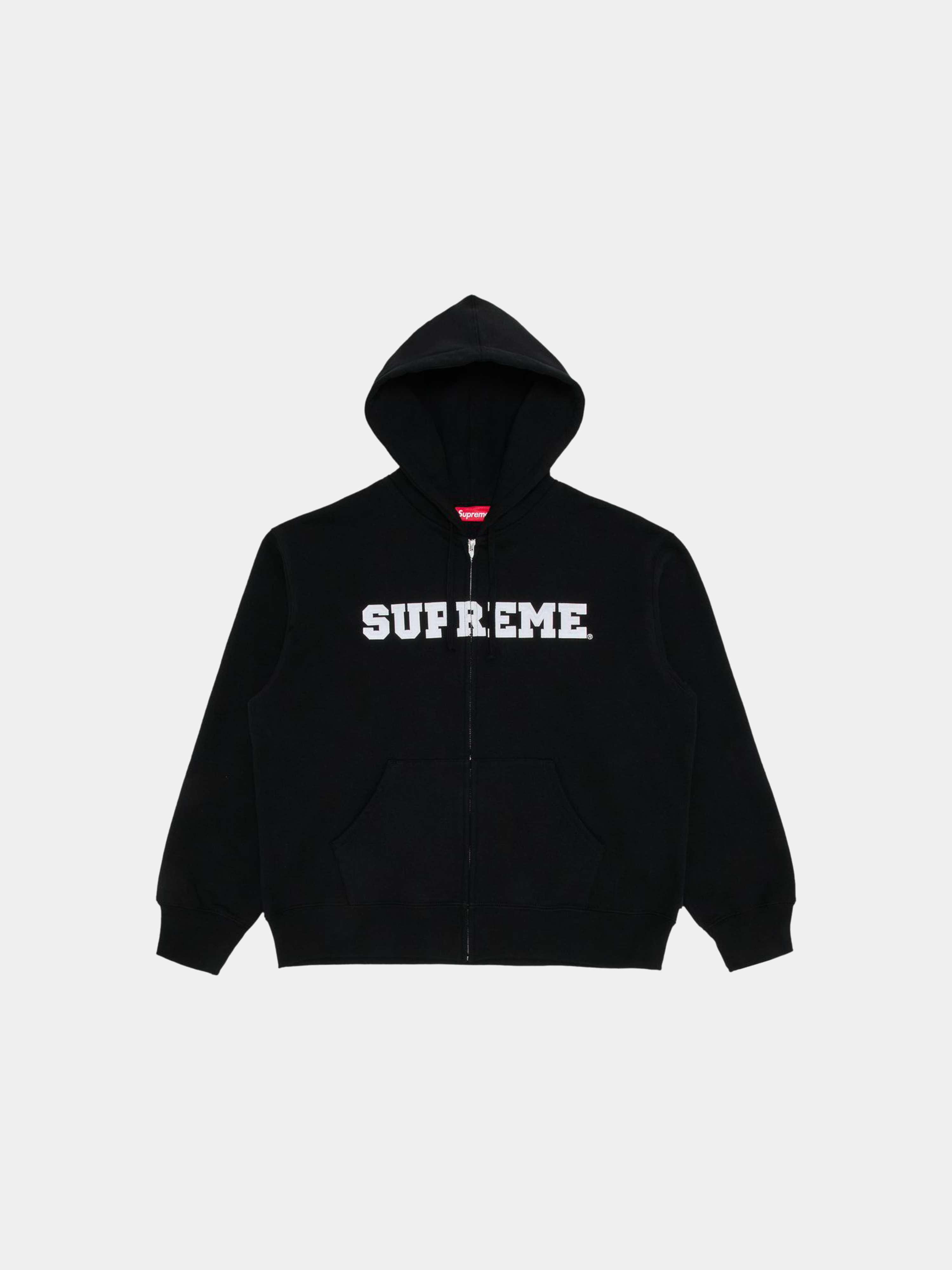 Supreme Collegiate Appliqué Zip Up Hooded Sweatshirt 'Black'