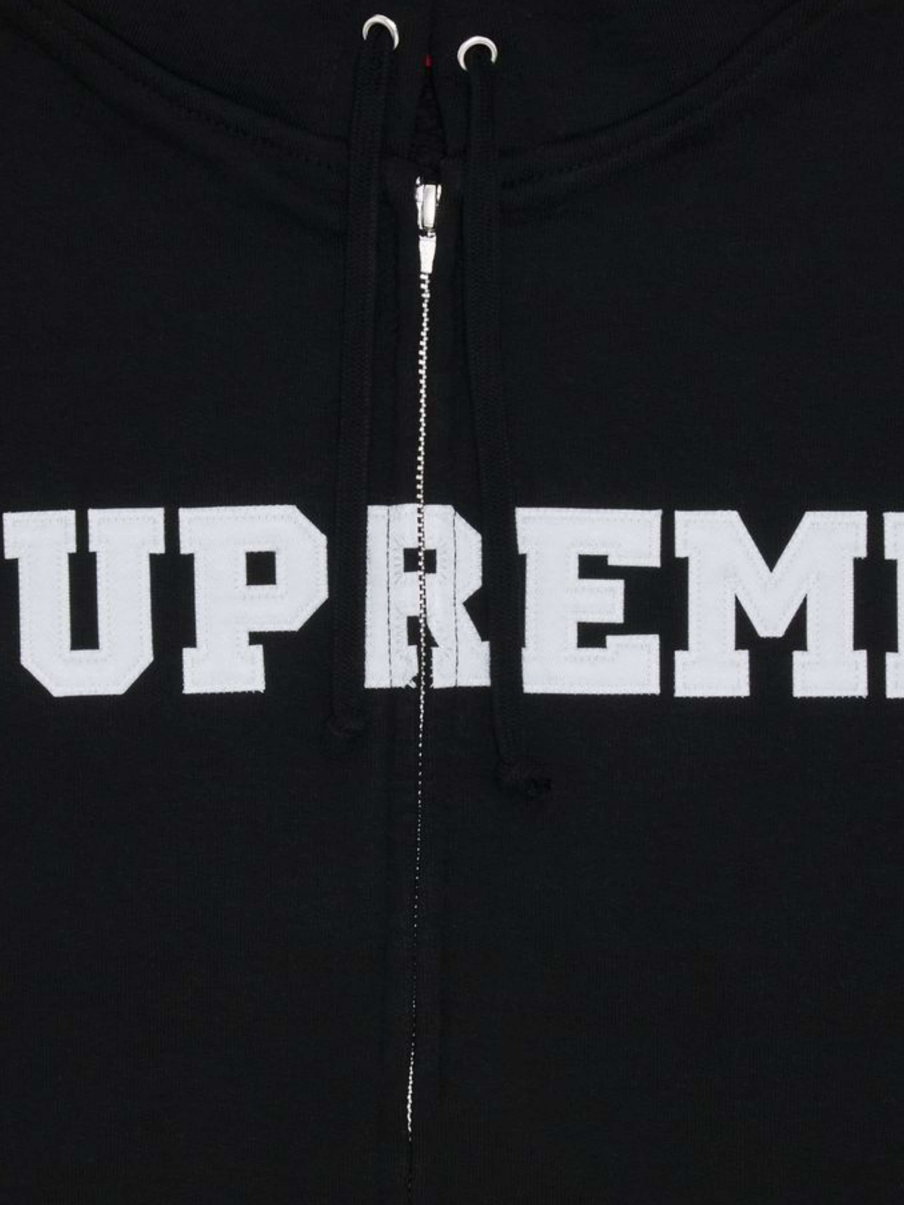 Supreme Collegiate Appliqué Zip Up Hooded Sweatshirt 'Black'