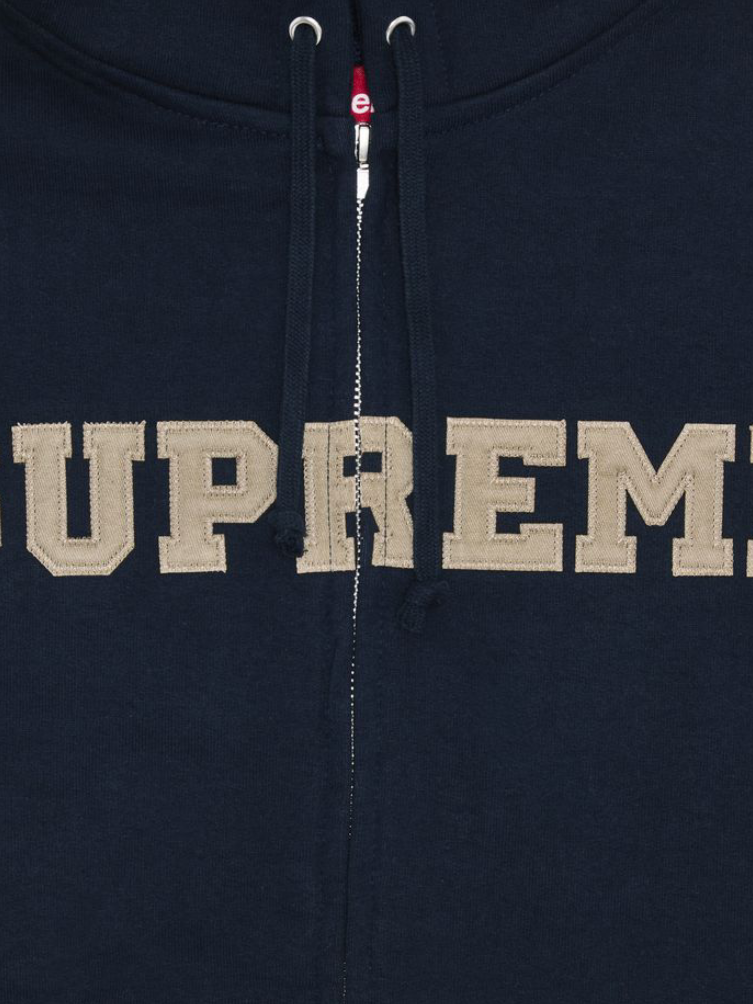 Supreme Collegiate Appliqué Zip Up Hooded Sweatshirt 'Navy'