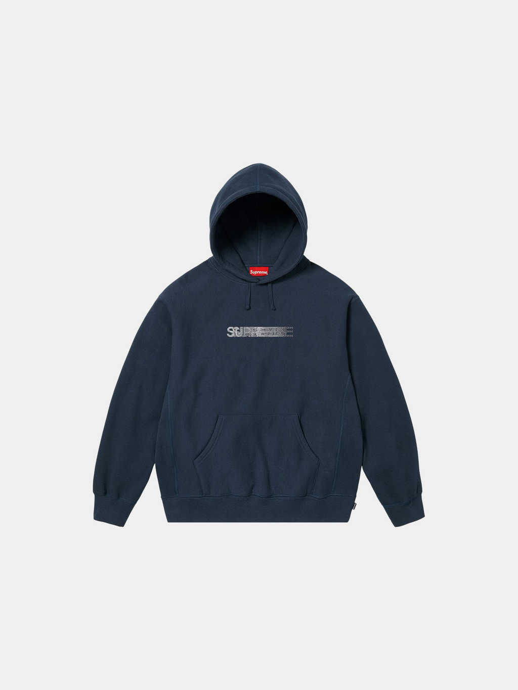 Supreme Swarovski Motion Logo Hooded Sweatshirt 'Navy'