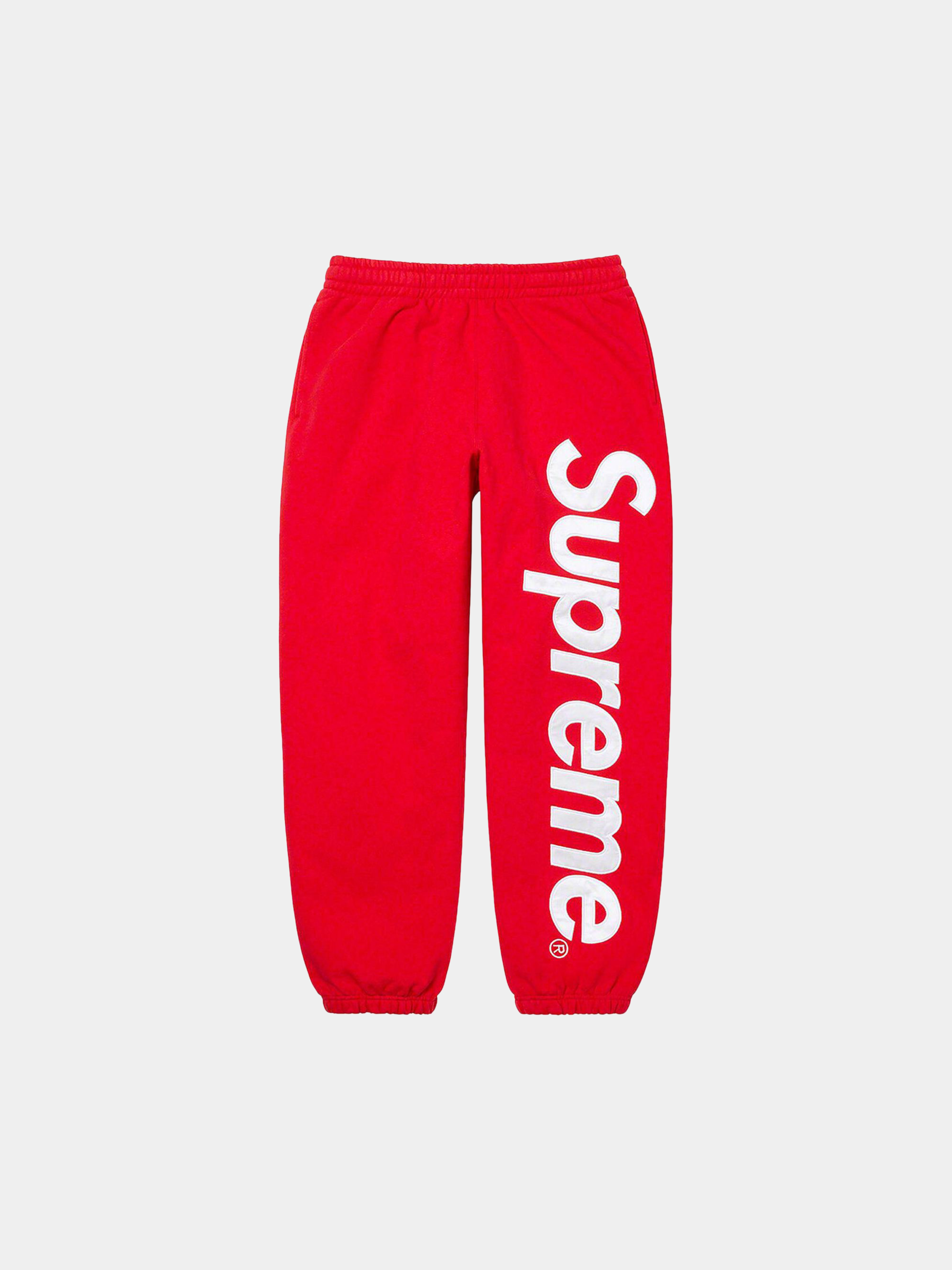 Supreme Satin Appliqué Sweatpant 'Red'